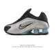 New Nike Shox R4 Tech-Style Sneakers. Metallic upper + super-sized cylinder snea