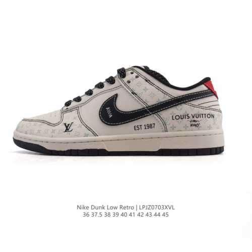 Corporate Nike Dunk Low Retro Sneakers Retro Skateboard Shoes Louis Vuitton Co-