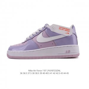 a company-grade Nike Air Force 1 '07 Low white sneaker with a thick sole and hei