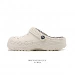 Crocs Autumn/Winter New Style Fleece-Lined Thickened Beach Clogs Casual Platform