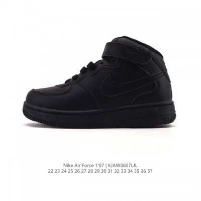 Kids' Nike Air Force 1 '07 Mid-Cut Velcro Versatile Casual Sneaker. The Nike Ai