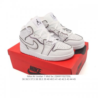 Nike Air Jordan 1 Mid Men's and Women's Basketball Shoes, Stylish and Lightweigh
