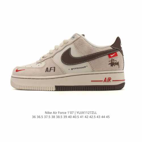 Company-grade Nike Air Force 1 '07 Low, 2025 new deconstructed double-lace-up p
