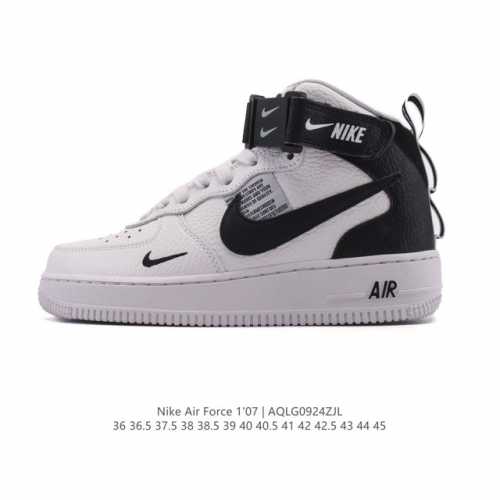 Nike Air Force 1 '07 High Air Force One Af1 high-top Velcro closure, versatile,