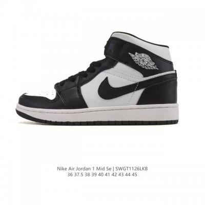 Nike Air Jordan 1 Mid Men's and Women's Basketball Shoes, Stylish and Lightweig