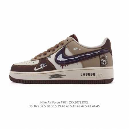 a company-grade Nike Air Force 1 '07 Low white sneaker with a thick sole and hei - Click Image to Close