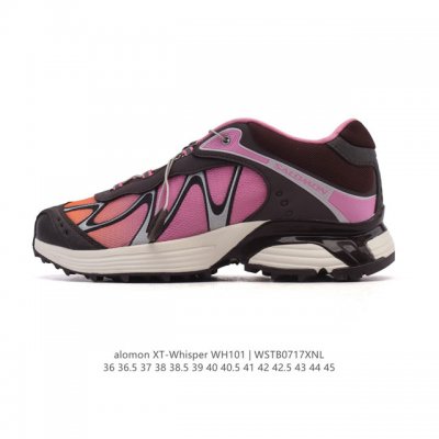 The Salomon Xt-Whisper collaboration silver-pink trendy retro running shoes are