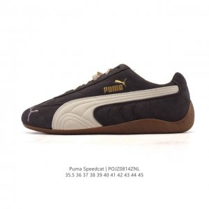 The Puma Speedcat Og is a low-top, German-inspired, retro, and versatile racing