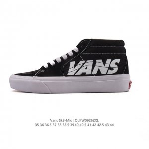 Vans Classic Series Sk8-Mid mid-top canvas patchwork shoes, casual sports vulca