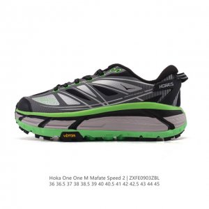 The Hoka One One Mafate Speed 2 Low, a lightweight, low-top outdoor trail runni