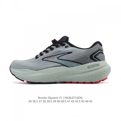 Brooks Glycerin 21 professional cushioned running shoes for men and women. These