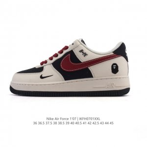 Company-level Nike Air Force 1 '07 Low Air Force One white shoes with air cushi