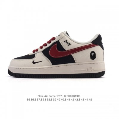 Company-level Nike Air Force 1 '07 Low Air Force One white shoes with air cushi