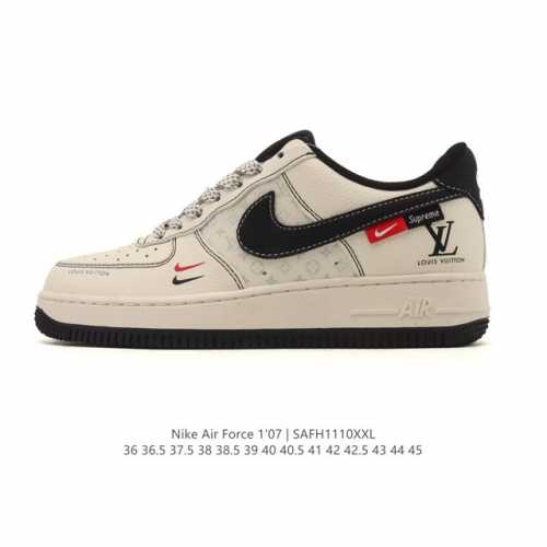 Company-grade Nike Air Force 1 '07 Low platform sneakers, featuring a thick sol