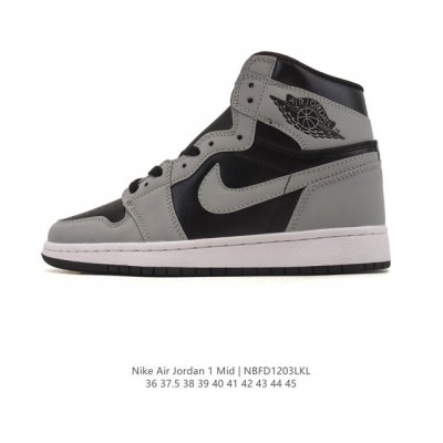 Nike Air Jordan 1 Mid Men's and Women's Basketball Shoes, Stylish and Lightweig