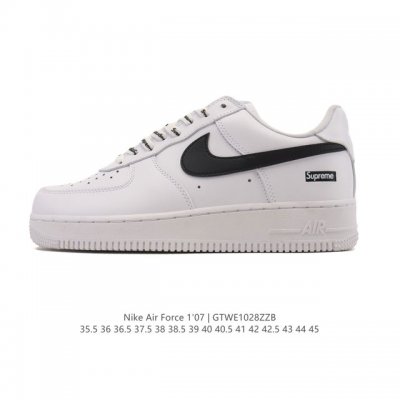 Nike Air Force 1 '07 Low, a versatile, platform, low-top white sneaker with cush