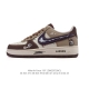 a company-grade Nike Air Force 1 '07 Low white sneaker with a thick sole and hei