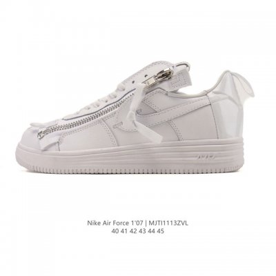 Nike Air Force 1 '07 Low, a versatile, platform, low-top white sneaker with cus