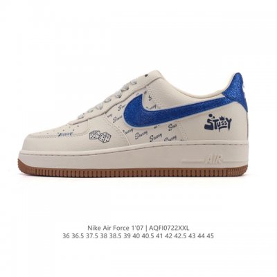a company-grade Nike Air Force 1 '07 Low white sneaker with a thick sole and hei