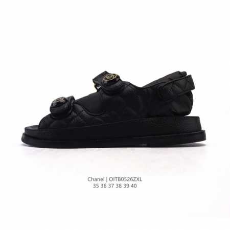 Special Price Original Price 290 Yuan Chanel Logo Velcro Flat Casual Sandals Man - Click Image to Close