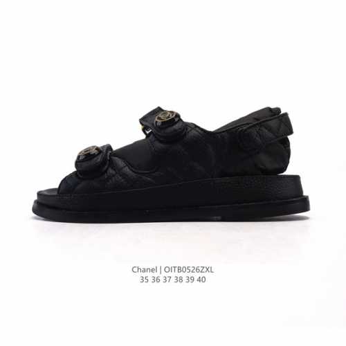 Special Price Original Price 290 Yuan Chanel Logo Velcro Flat Casual Sandals Man