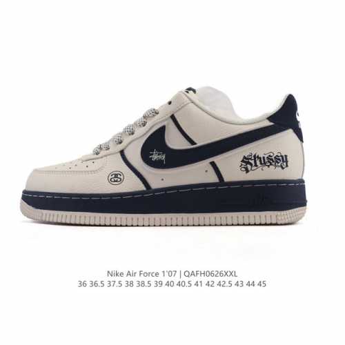 Company-level Nike Air Force 1 '07 Low Air Force One white shoes with air cushi