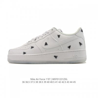 Nike Air Force 1 '07 Low, a versatile, platform, low-top white sneaker with cus
