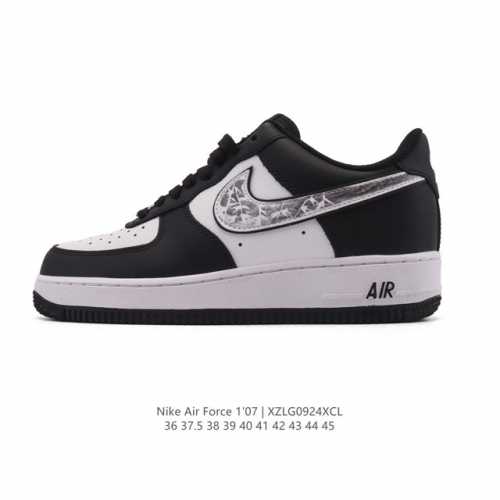 Company-grade Nike Air Force 1 '07 Low, a versatile, thick-soled, height-enhanc