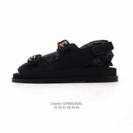 Special Price Original Price 290 Yuan Chanel Logo Velcro Flat Casual Sandals Man - Click Image to Close