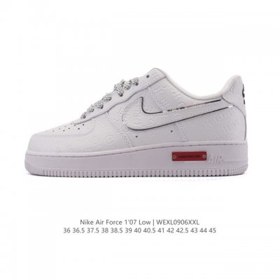 Company-grade Nike Air Force 1 '07 Low, a versatile, thick-soled, height-enhanc