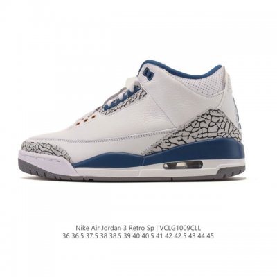 Company Grade Nike Air Jordan 3 Retro Series, a mid-top basketball shoe featurin