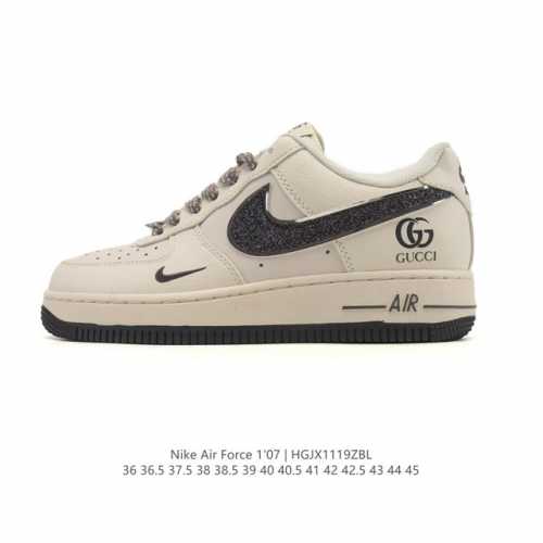 Nike Air Force 1 '07 Low, a versatile, platform, low-top white sneaker with cus