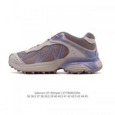 The Salomon Xt-Whisper collaboration silver-pink trendy retro running shoes are