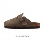 Birkenstock Boston Suede Shearling, a century-old German footwear brand , featur