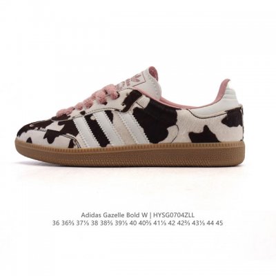 Adidas Originals Gazelle Indoor Retro Trefoil Cow Print Plush Textile Upper Non