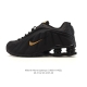 New Nike Shox R4 Tech-Style Sneakers. Metallic upper + super-sized cylinder cush