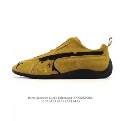 Puma x Balenciaga Speedcat series thin-soled shoes, cowhide suede, round-toe, di