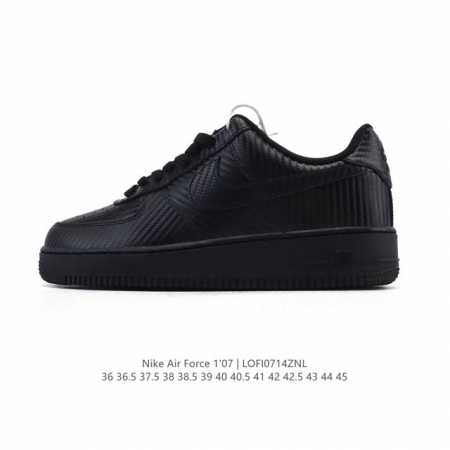 a company-grade Nike Air Force 1 '07 Low white sneaker with a thick sole and hei - Click Image to Close