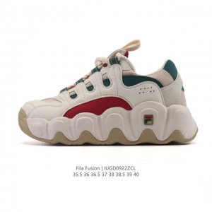 Company-grade Fila women's dad shoes, Fila Fusion thick-soled, height-enhancing,