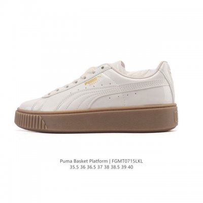 Puma Suede Platform Gold Rihanna thick-soled platform casual versatile sneakers