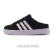 Adidas Vs Set Mule Classic Casual Canvas Sneakers, Half-Slip Closed-Toe Sandals,