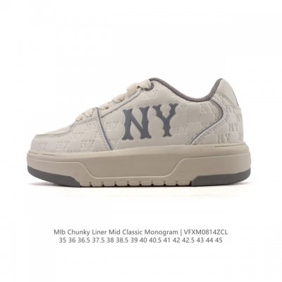 Mlb Chunky Liner Mid, a popular senior shoe, is a lightweight, thick-soled, vers