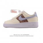 Company-grade Nike Air Force 1 '07 Low, a versatile, thick-soled, height-enhanc