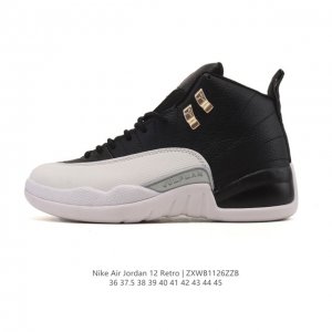 Nike Air Jordan 12 Retro Basketball Shoes, genuine carbon fiber with air cushio