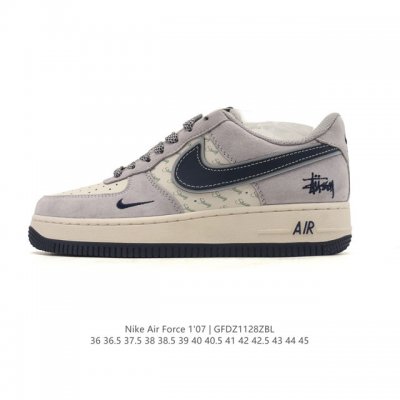 Company Grade Nike Air Force 1 '07 Low White Sneakers, Thick Sole, Height Incre