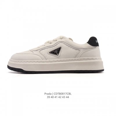 Corporate-level Prada series / Prada men's white thick-soled running shoes with