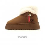 Company-grade Ugg snow boots, high-top, turn-down collar, side zipper, heel pul