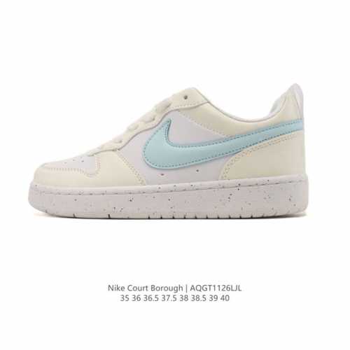 Nike Women's Court Borough Low Sneakers. 1. The leather upper combined with a m