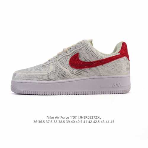 Nike Air Force 1 '07 Low Air Force One White Shoes With Air Cushion, New Model F