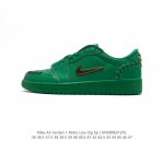 Nike Air Jordan 1 Low AJ1, Jordan 1st Generation AJ1, Gold Swoosh